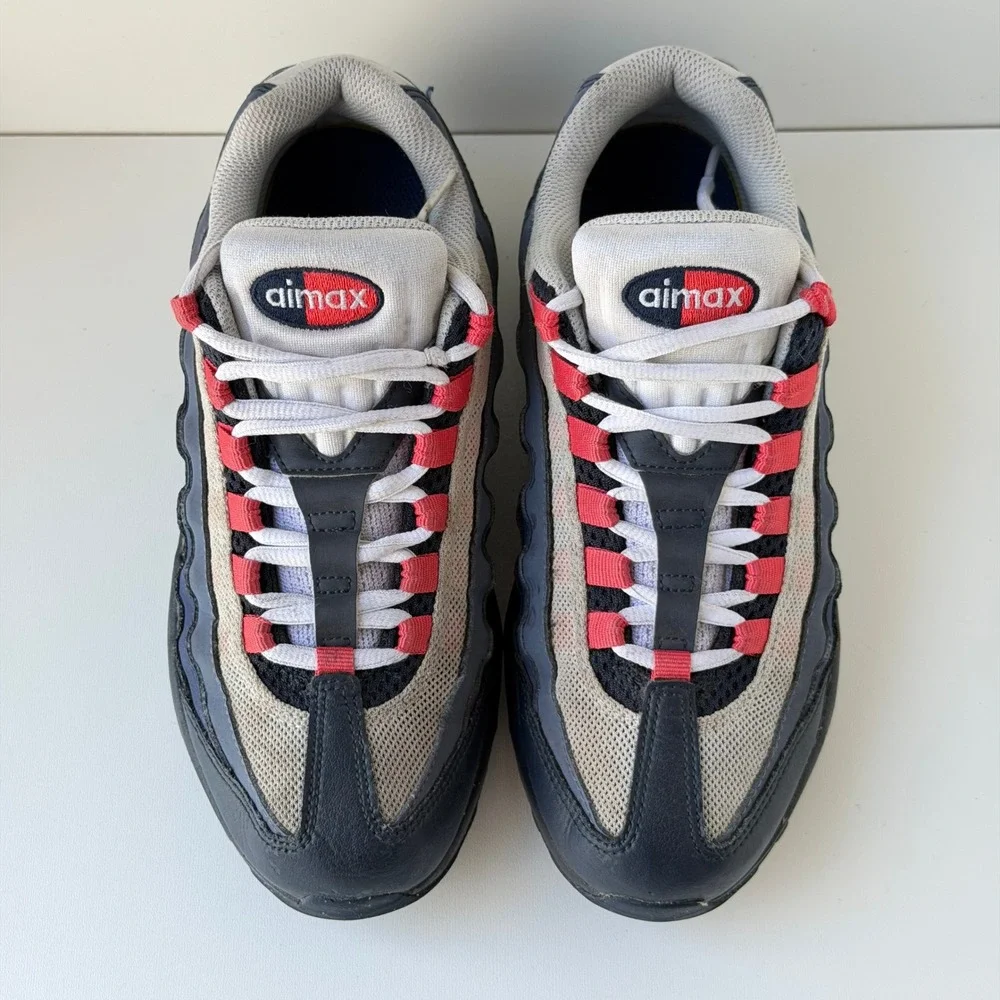 Nike Air Max 95 Recraft Youth 5.5Y Dark Obsidian Track Red Retro Running Shoes